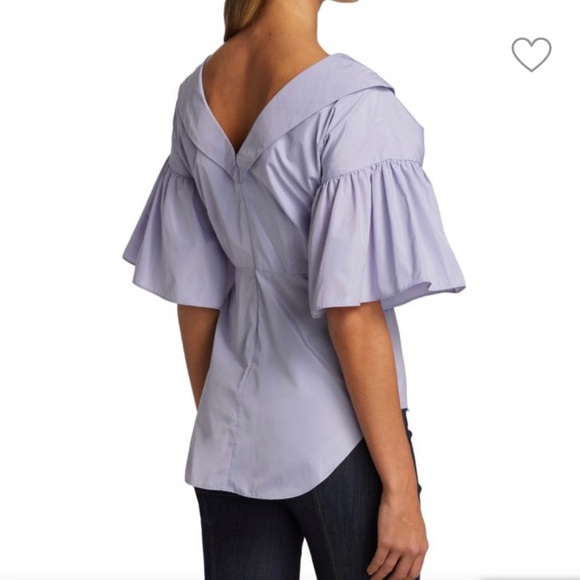 CINQ À SEPT Carolyn Bell-Sleeve Twist-Front Top - Picture 8 of 12